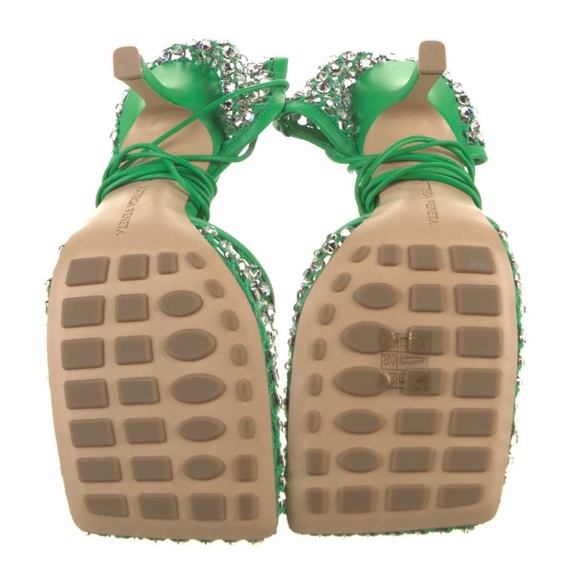 NEW BOTTEGA VENETA green sandals with rhinestones size IT 40 - still on website - Picture 7 of 11